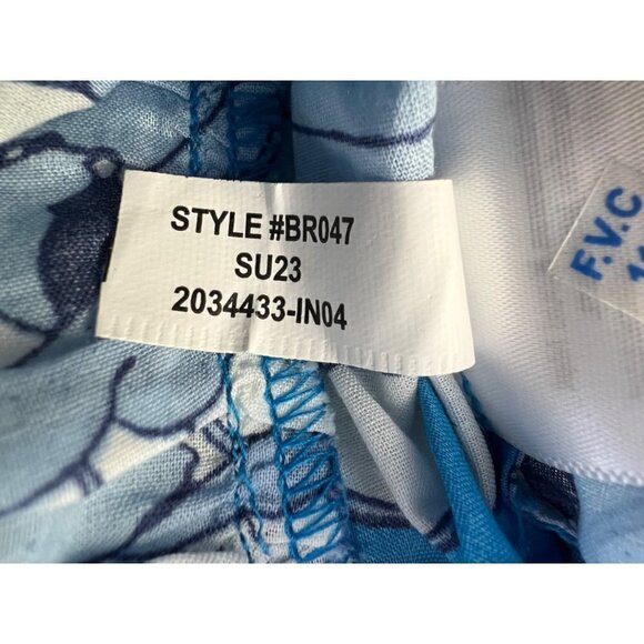 New J Crew Size L Convertible beach dress blue Linear peony Bow Vivid Blue BR047 - Picture 12 of 14